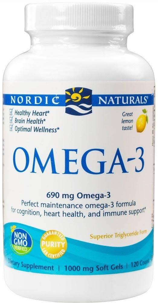 Nordic Naturals Omega-3 Fish Oil Lemon 120 Softgels
