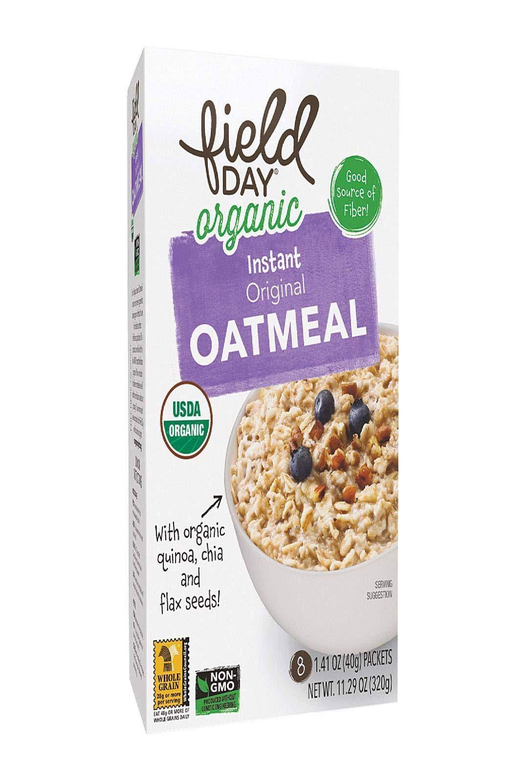Field Day Organic Instant Original Oatmeal - Oatmeal - Case Of 6 - 11.29 Oz.