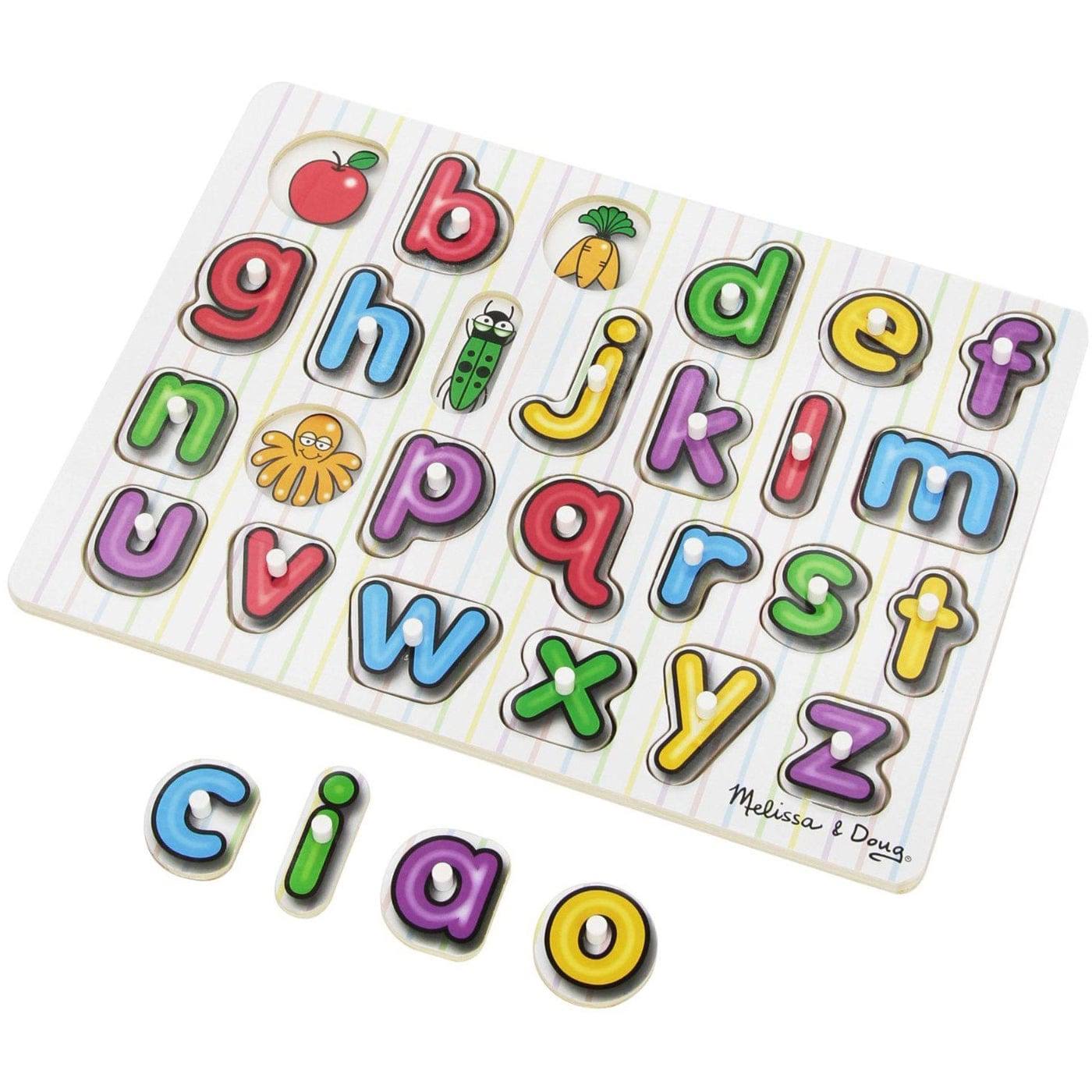 Melissa & Doug Wooden Peg Puzzle - Alphabet