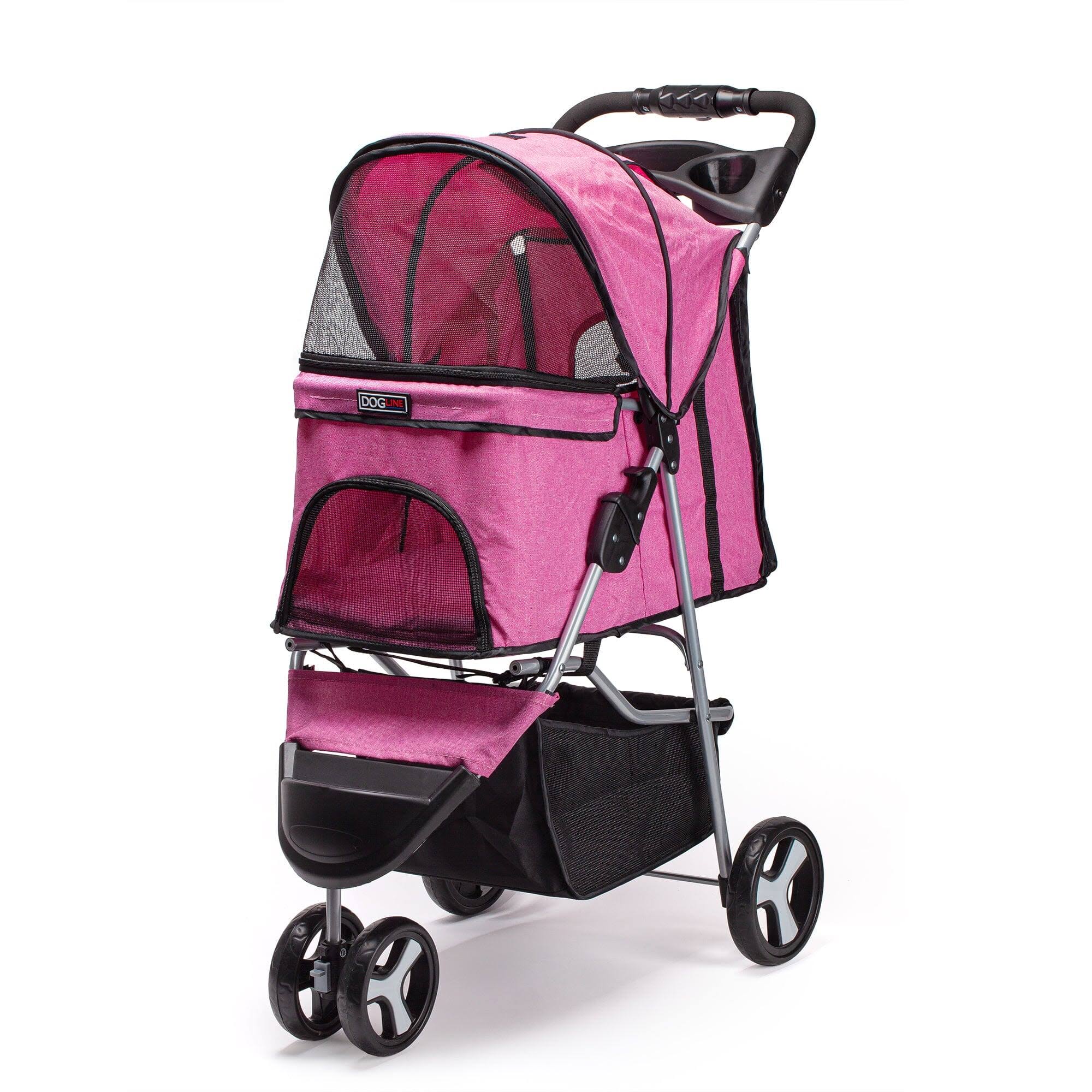 Dogline Dtc-803-7 Casual Pet Stroller + Removable Cup Holder - Pink