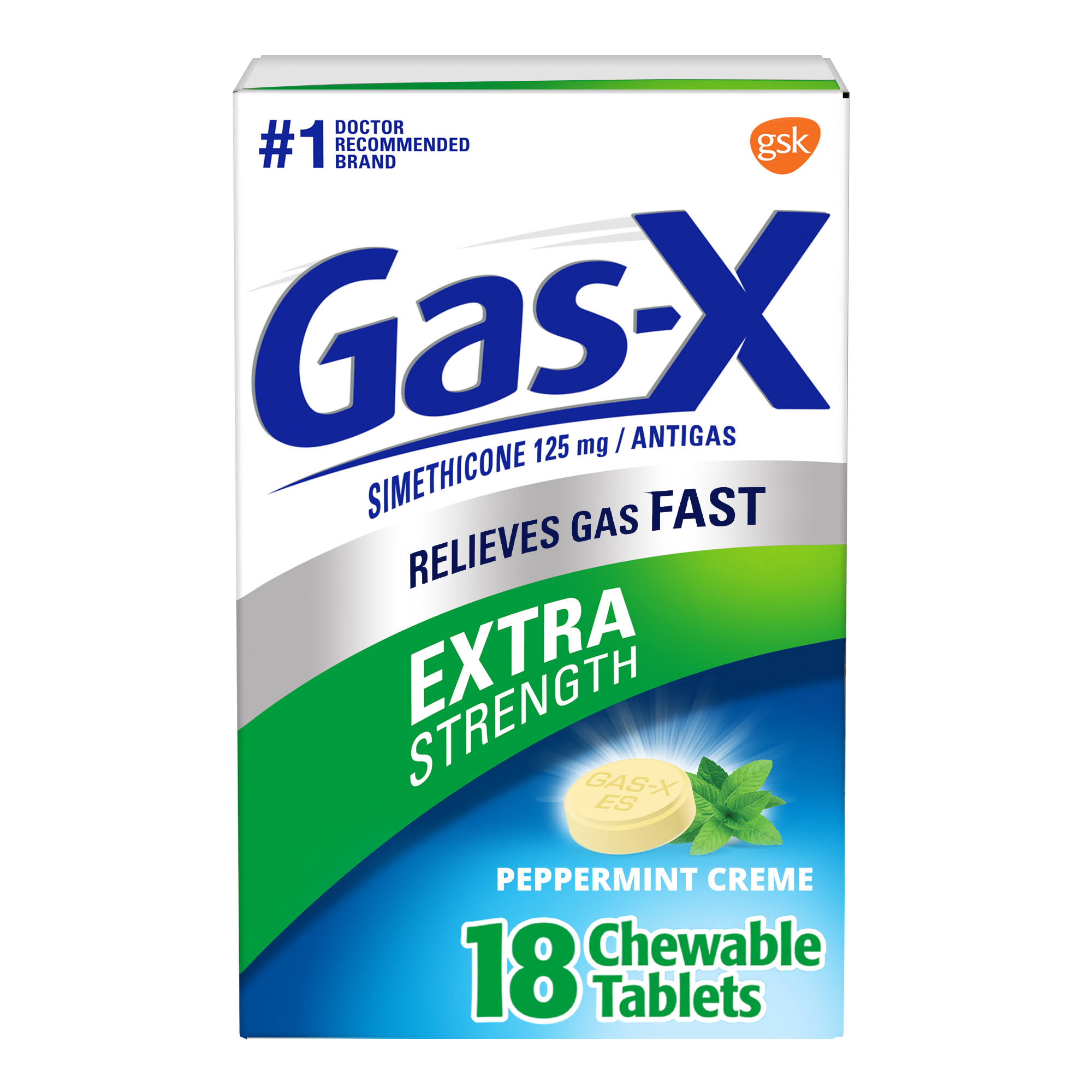 Gas X Chewable Extra Strength Tablets - Peppermint Creme, 18ct
