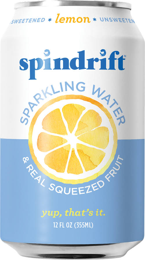 Spindrift Sparkling Water, Lemon, 12 fl oz