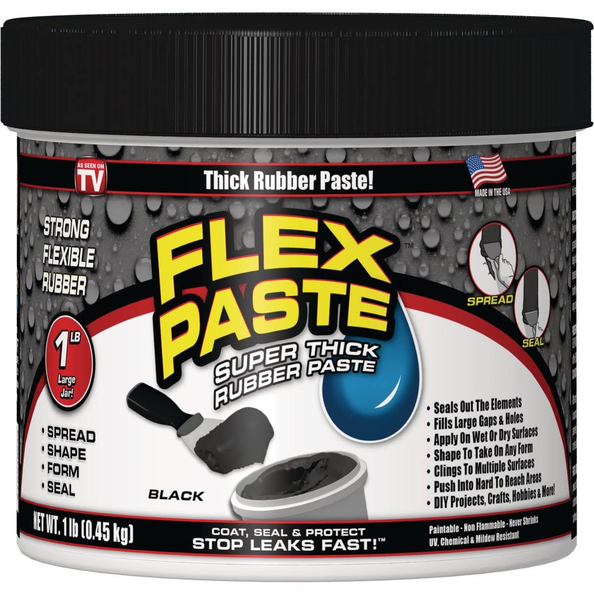 Flex Paste 1 lb. Rubber Sealant, Black PFSBLKR16