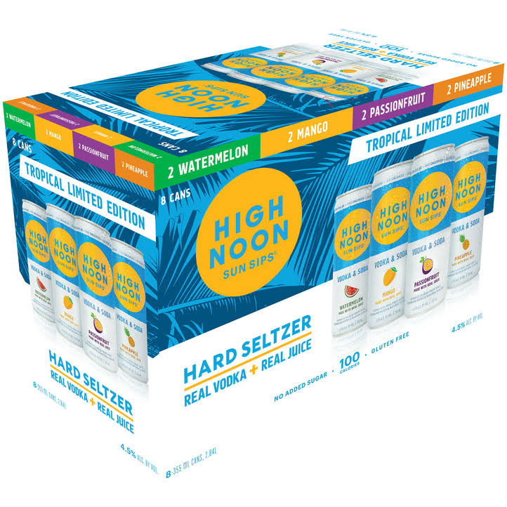 High Noon Vodka Hard Seltzer Limited Edition Tropical Mixed 8 Pack