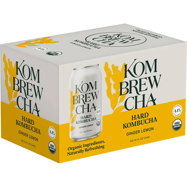 Kombrewcha Hard Kombucha, Royal Ginger - 6 pack, 12 fl oz cans