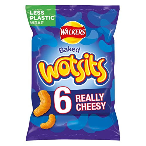 Walkers Baked Wotsits Corn Puffs - Really Cheesy, x6