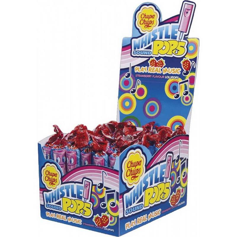 Chupa Chups Strawberry Whistle Lollipops, 0.53 oz., Price/48 Pack
