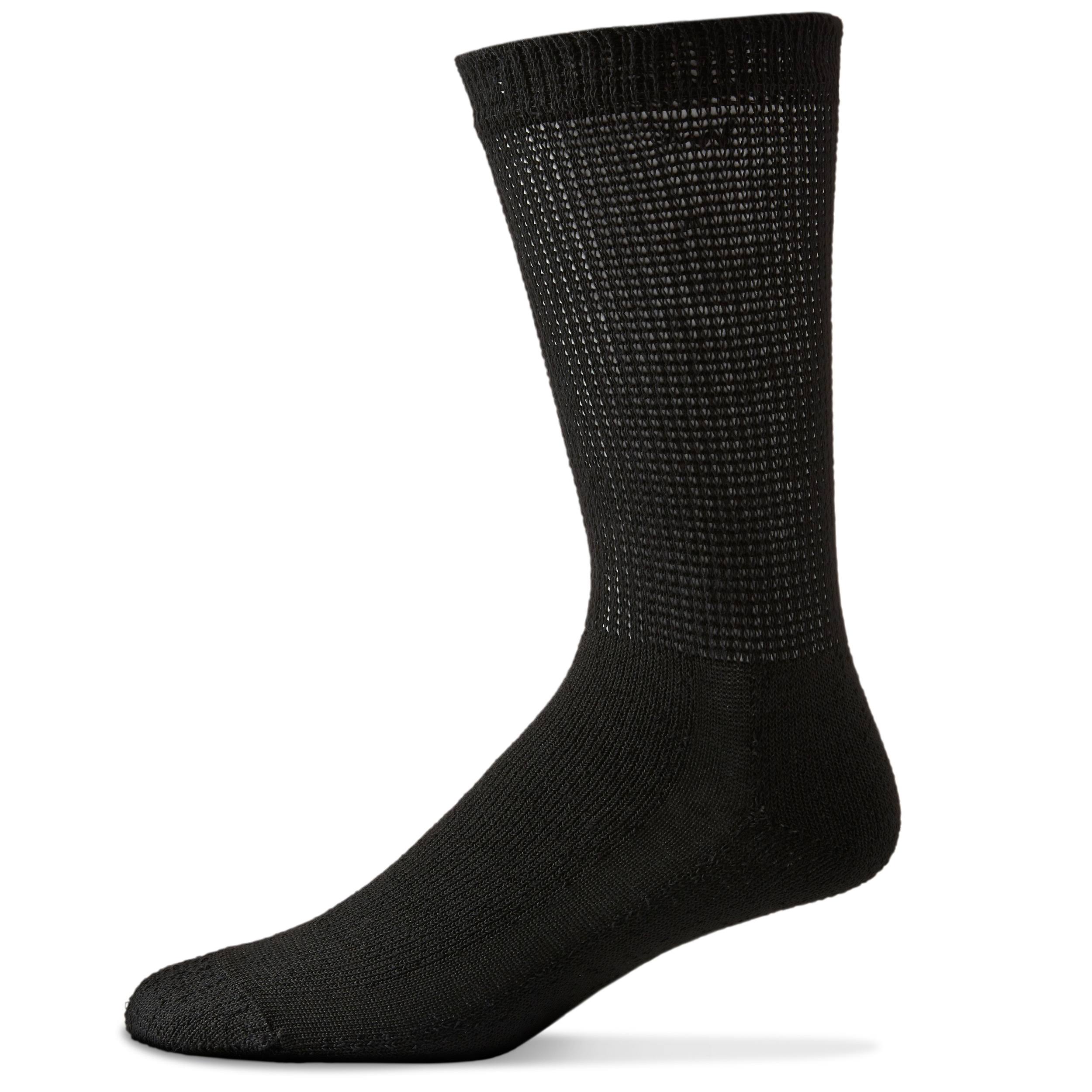 Sole Pleasers Men's Diabetic Socks - Black, 3 Pair
